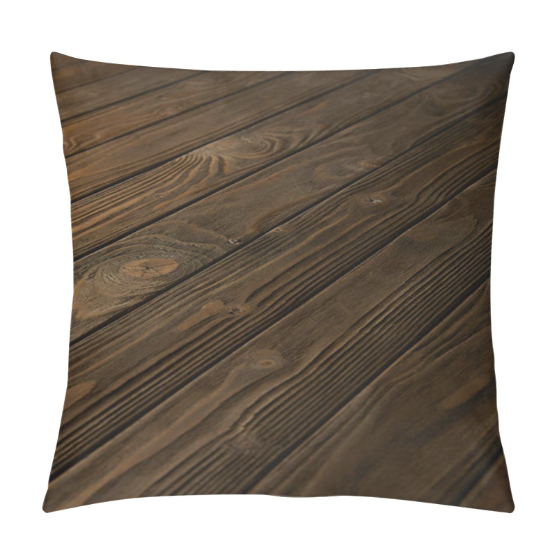 Personality  Dark Brown Wooden Striped Rustic Background Pillow Covers