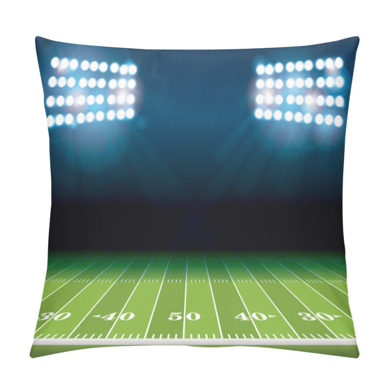 Personality  American Football Field With Stadium Lights Pillow Covers