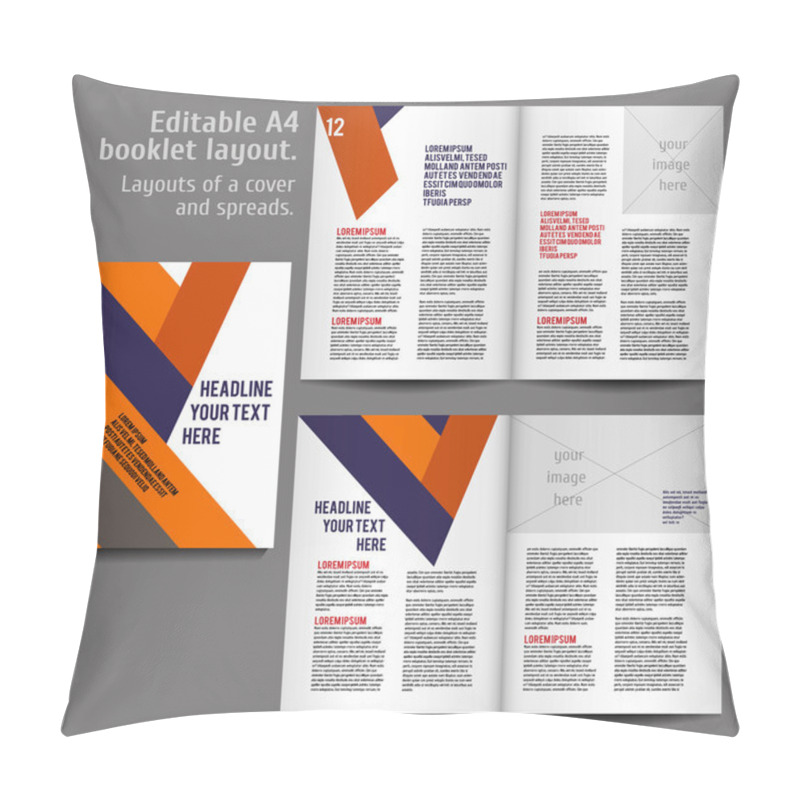 Personality  A4 Book  Layout Design Template Pillow Covers