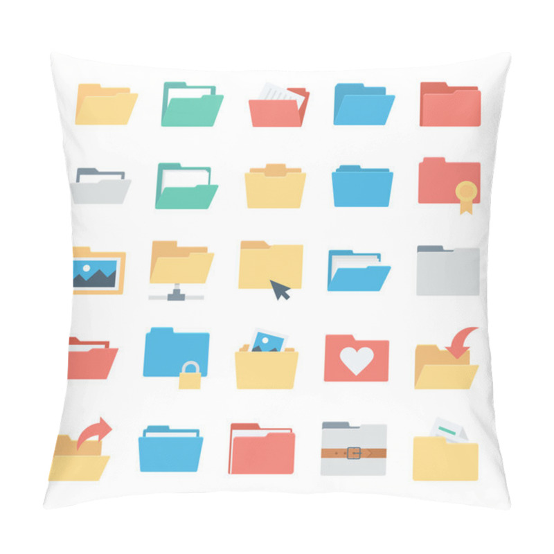 Personality  Files And Folders Vector Icons 1 Pillow Covers