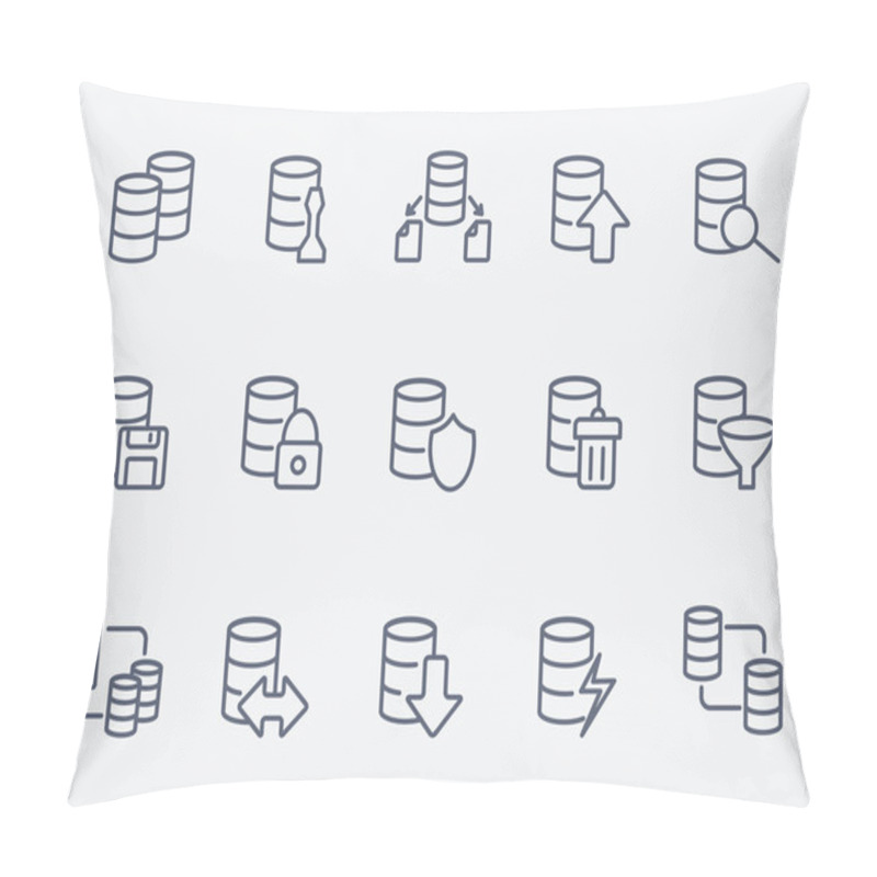 Personality  Database Icon Set Pillow Covers