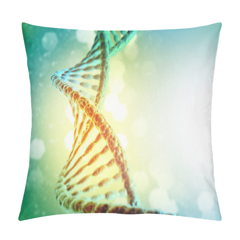 Personality  DNA Strands On Science Background. 3d Illusation 	 Pillow Covers