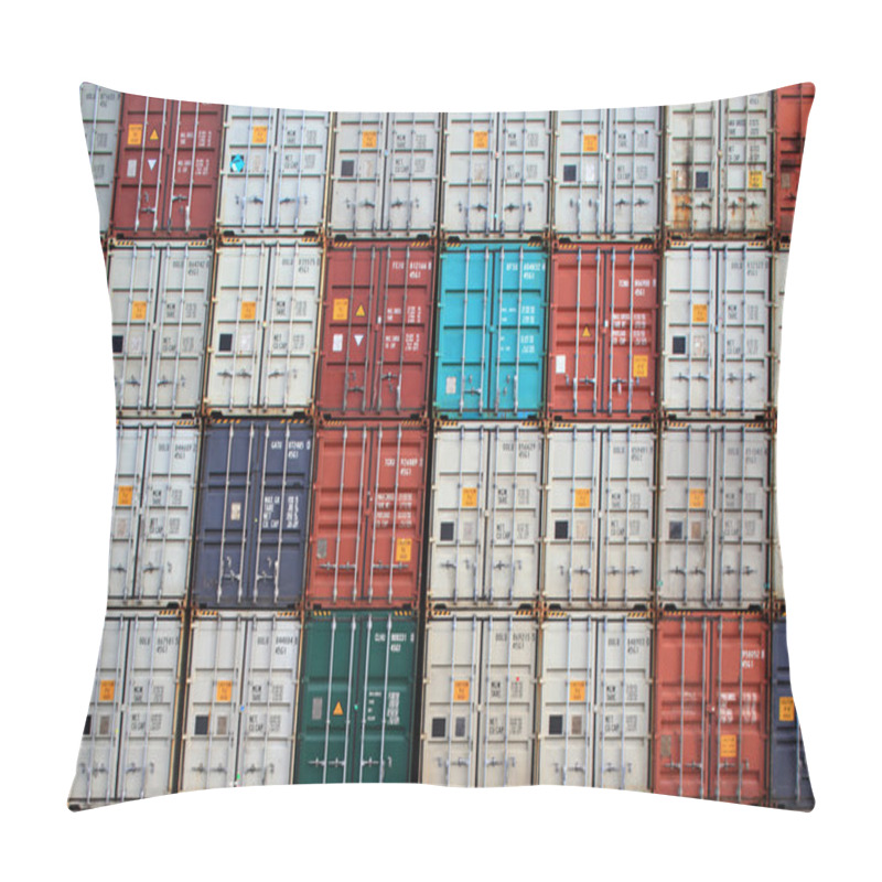 Personality  Containers In An International Port Container Shipping Pillow Covers