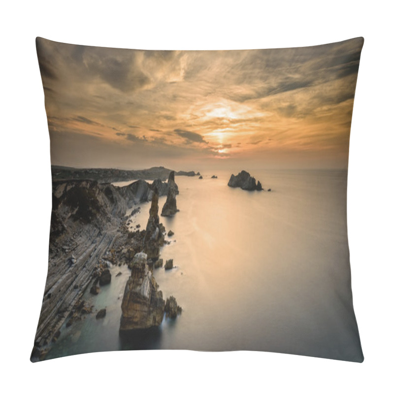 Personality  Liencres Rocks On Coast In Spain Pillow Covers