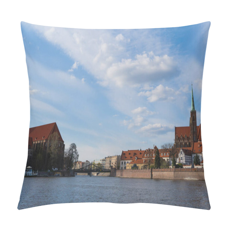 Personality  Bridge Above River On Ostrow Tumski In Wroclaw Pillow Covers