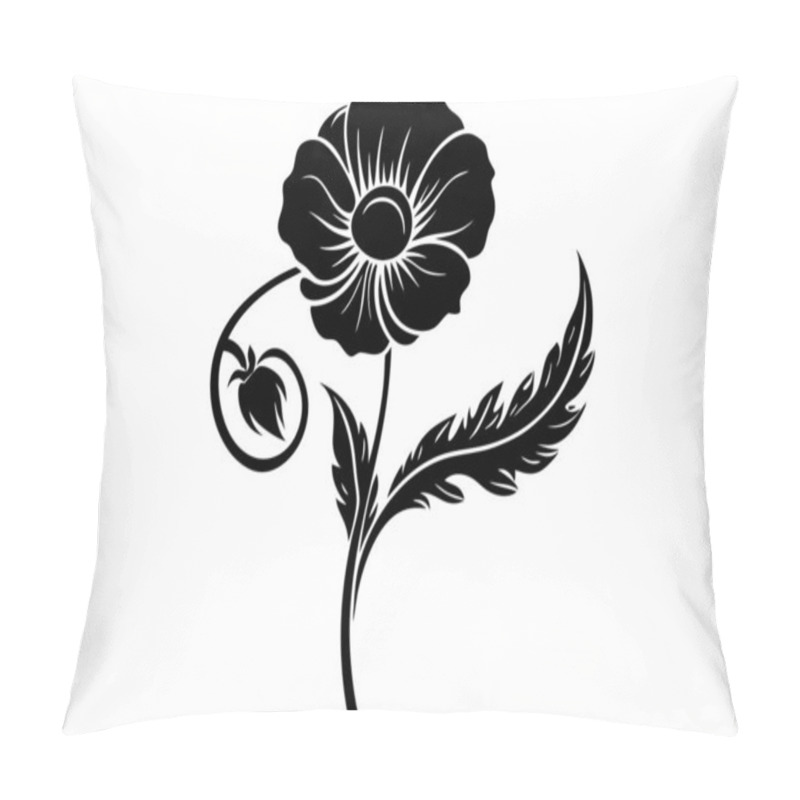 Personality  Charming Poppy Flower Silhouette Design Pillow Covers