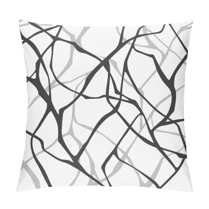 Personality  Vector Black And White Seamless Pattern With Bare Branches. Pillow Covers