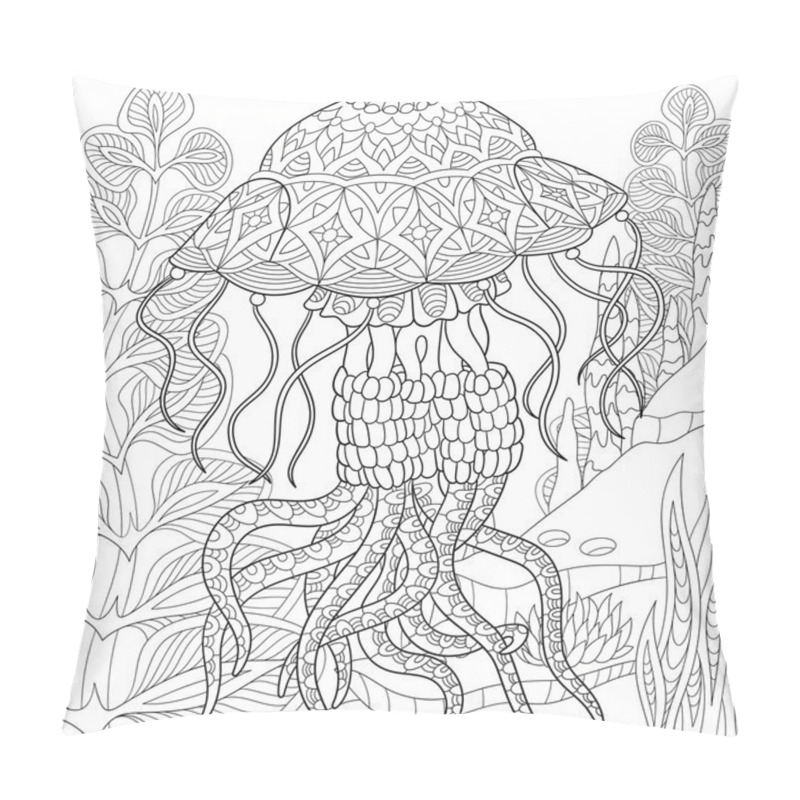 Personality  Zentangle Stylized Jellyfish Pillow Covers