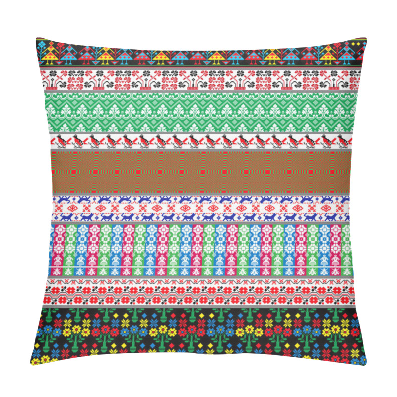 Personality  Belarusian Traditional Patterns, Ornaments. Vector Set 7 Pillow Covers