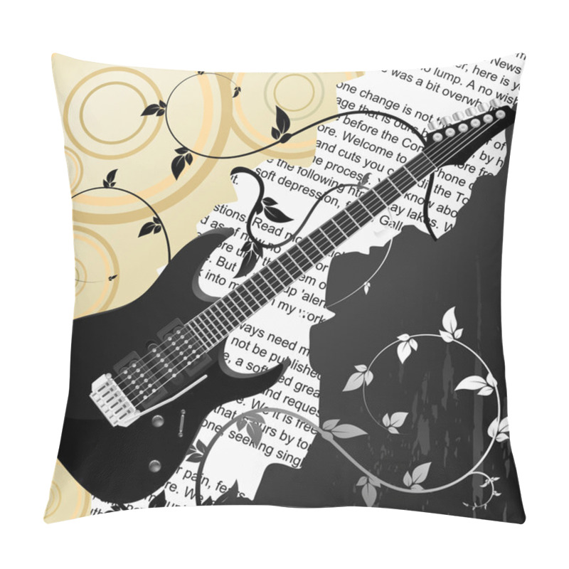 Personality  Abstract Vector Background With Guitar Pillow Covers