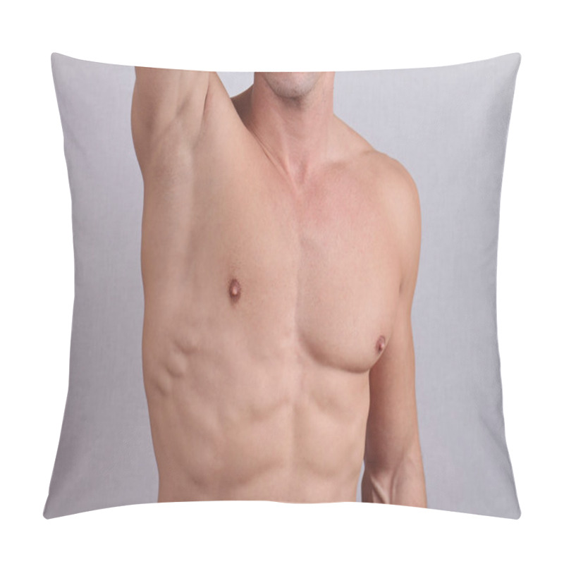 Personality  Close Up Of Muscular Male Torso, Chest And Armpit Hair Removal. Male Waxing Pillow Covers