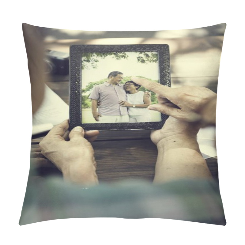 Personality  Couple Looking At Their Photo Pillow Covers