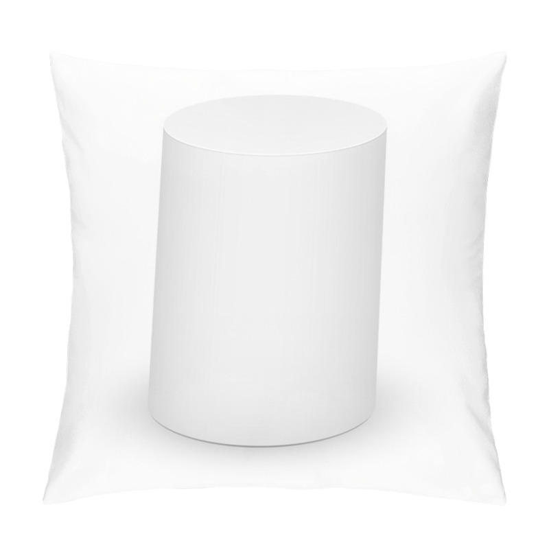 Personality  White Cylinder On White Background. Pillow Covers