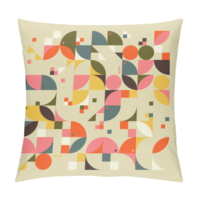 Personality  Decorative Art Inspired By Mid Century Movement Design Made With Abstract Geometric Shapes And Bold Forms. Digital Graphics For Poster, Cover, Art, Presentation, Prints, Fabric, Wallpaper And Etc. Pillow Covers