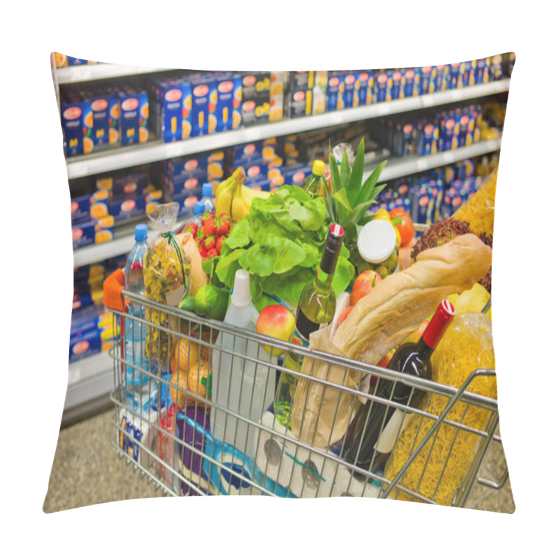 Personality  Shopping Cart In A Supermarket Pillow Covers