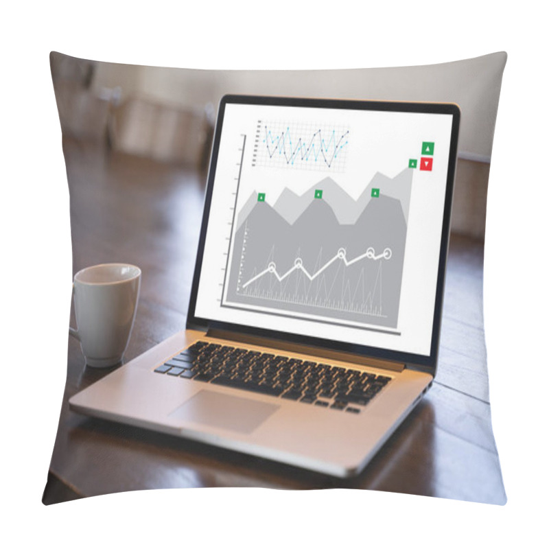 Personality  Customer Marketing Sales Dashboard Graphics Concept Business Man Sales Increase Revenue Shares Pillow Covers