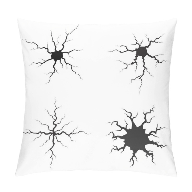 Personality  Earth Crack Vector Set. Pillow Covers