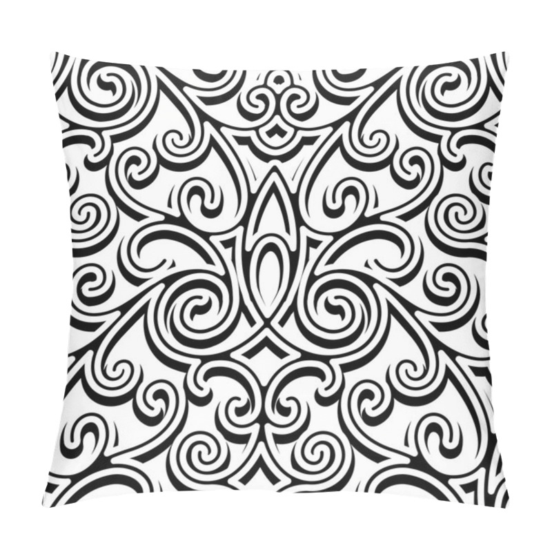 Personality  Black And White Curly Pattern Pillow Covers