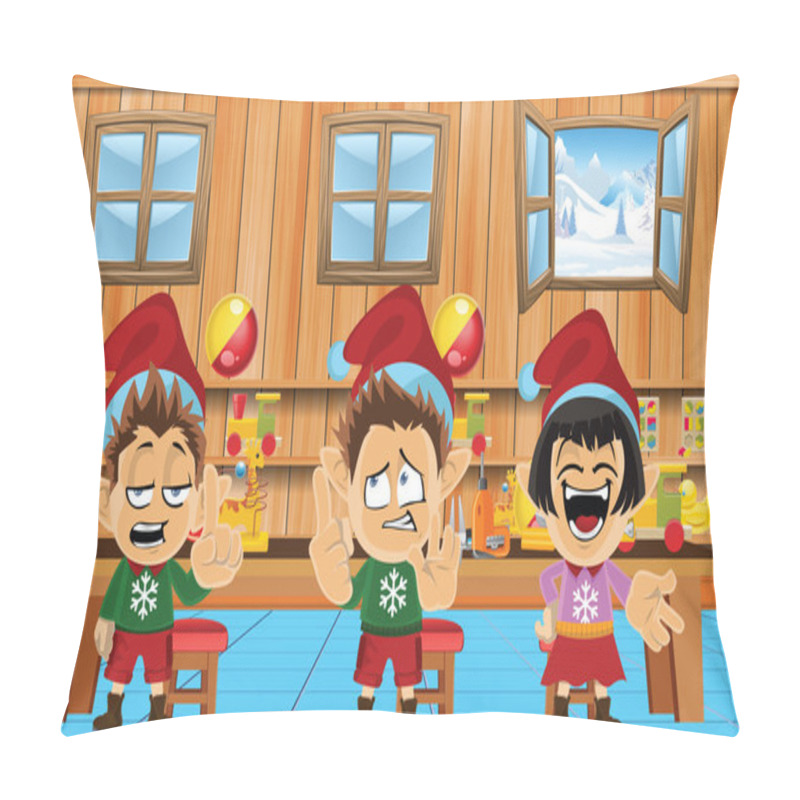 Personality  Cute And Funny Santa Elves Pillow Covers