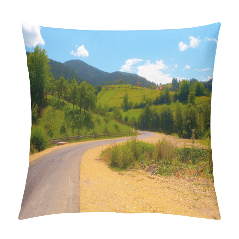 Personality  Beautiful Summer Landscape Showing Road Through Mountain Tara In Serbia Pillow Covers