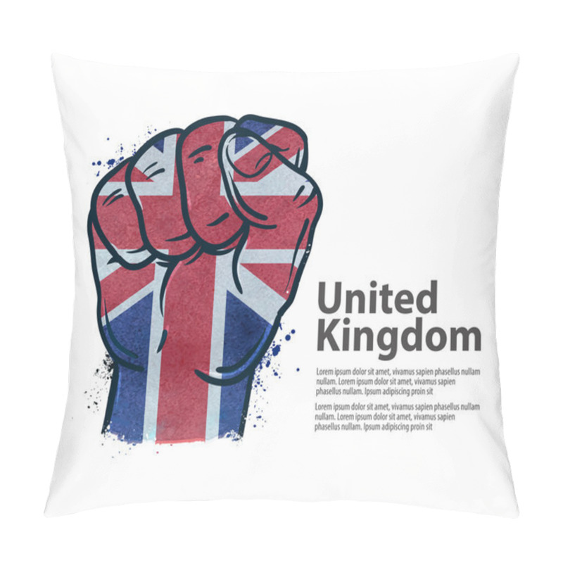 Personality  Fist. The Flag Of England, Britain, Uk. Vector Illustration Pillow Covers