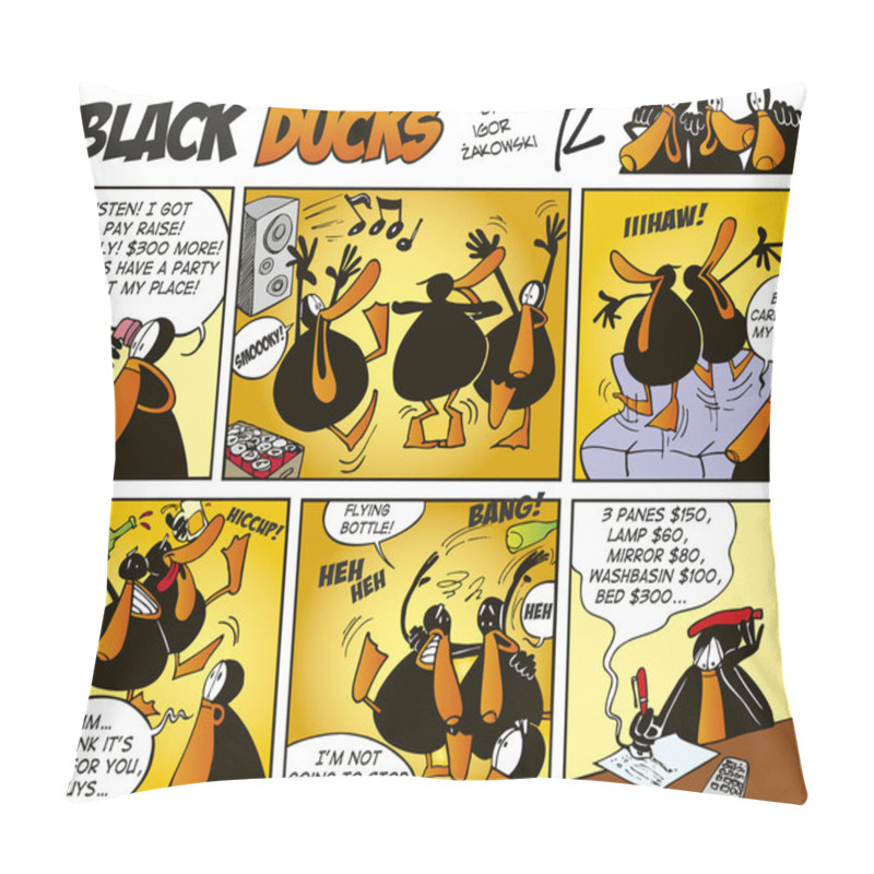 Personality  Black Ducks Comic Strip Episode 47 Pillow Covers