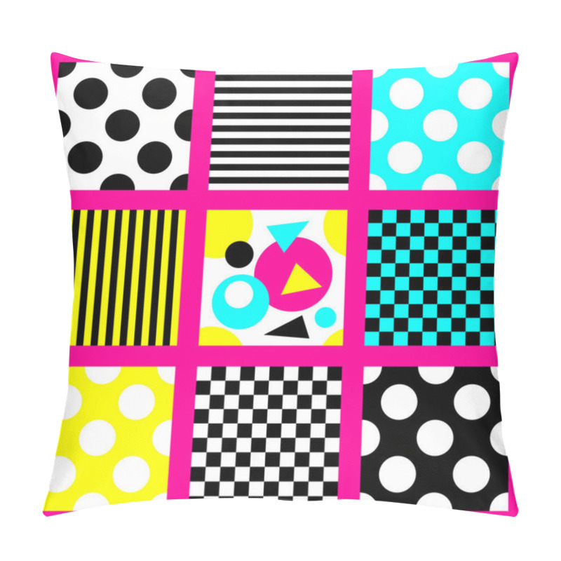 Personality  Memphis Style Pattern With Squares Pillow Covers