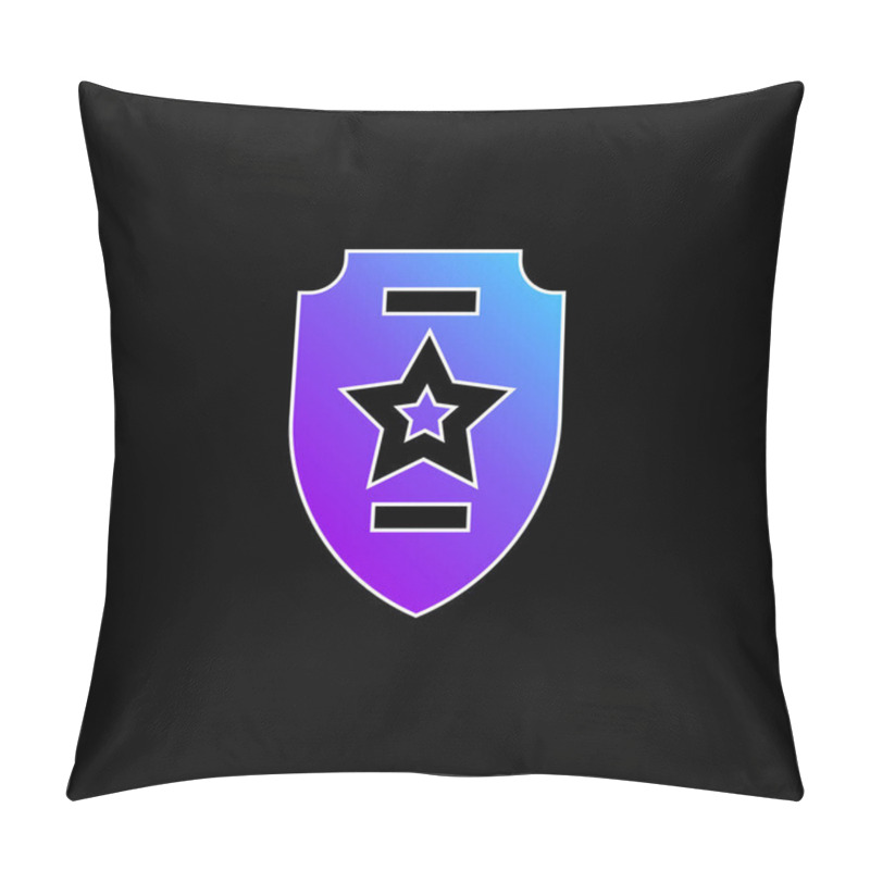 Personality  Badge Blue Gradient Vector Icon Pillow Covers