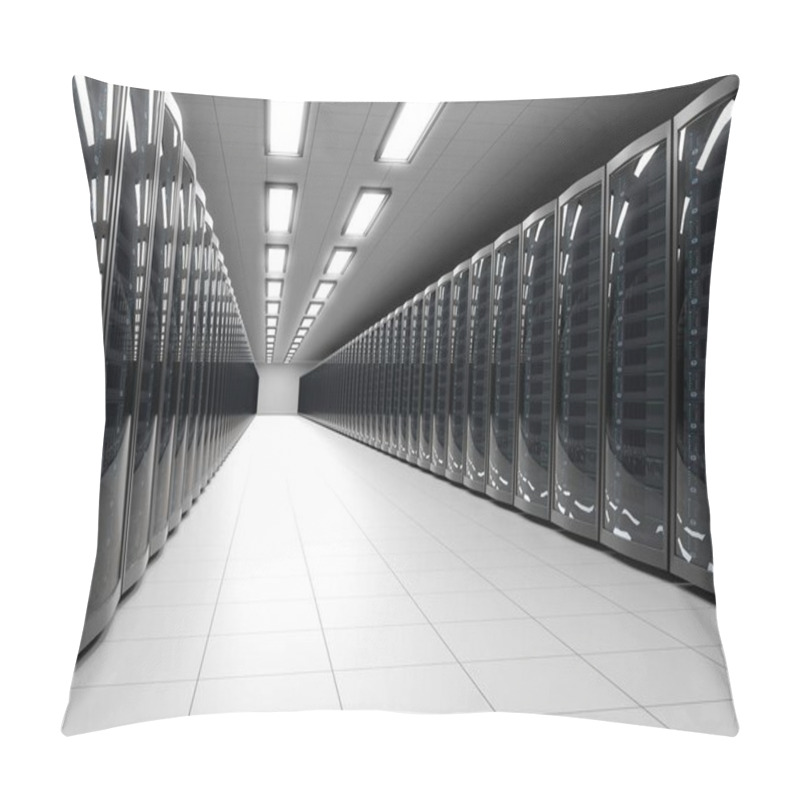 Personality  Modern Data Center With Server Racks Technology Background. Pillow Covers