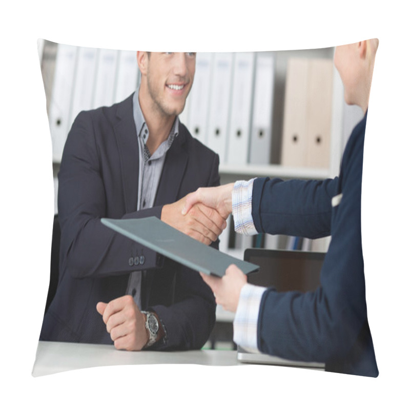 Personality  Handshake While Job Interviewing Pillow Covers