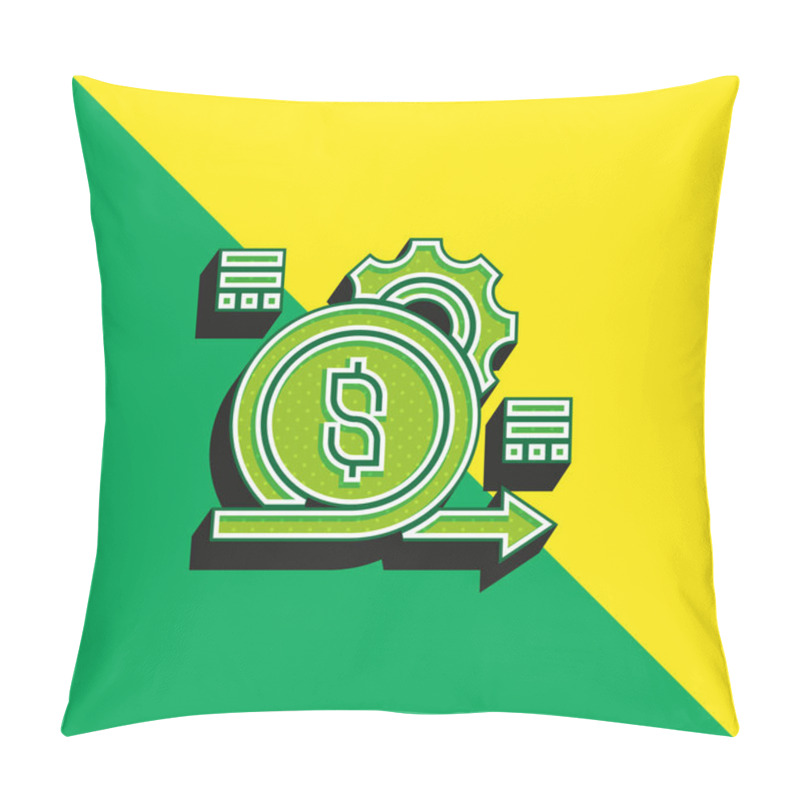 Personality  Agile Green And Yellow Modern 3d Vector Icon Logo Pillow Covers