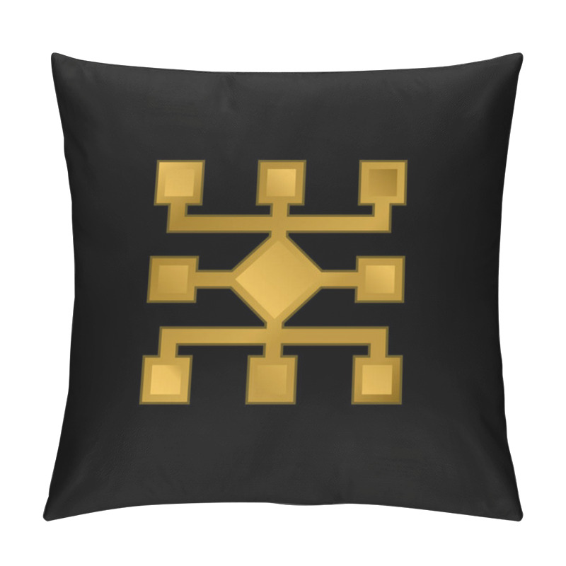 Personality  Algorithm Gold Plated Metalic Icon Or Logo Vector Pillow Covers