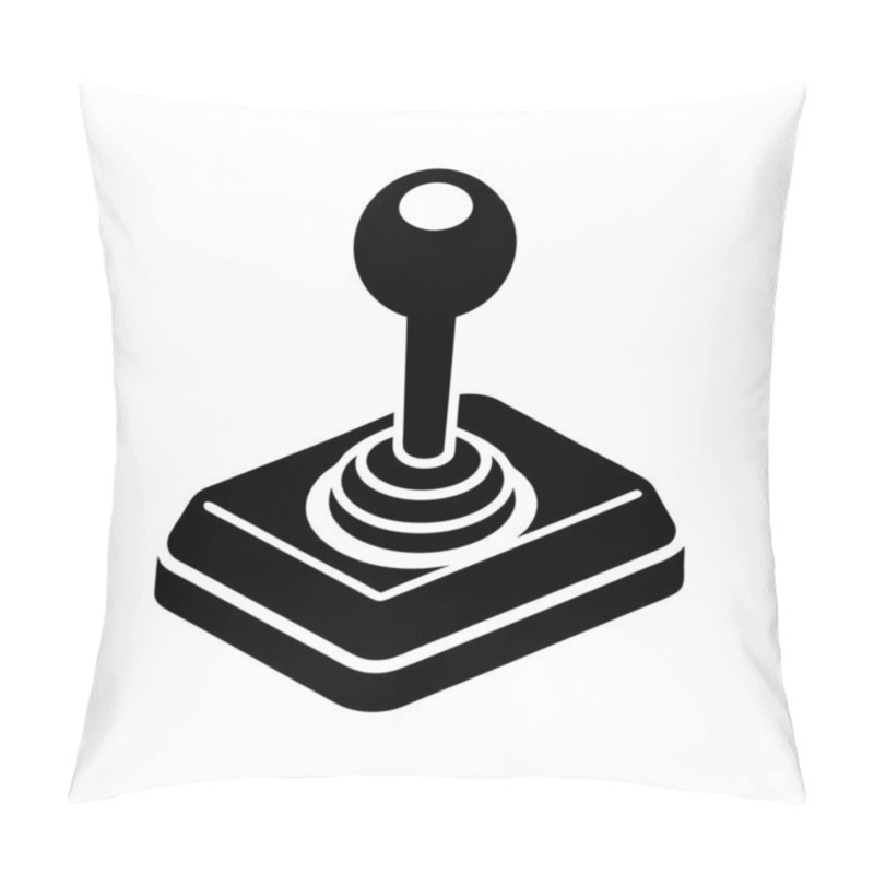 Personality  Joystick Game Controller Silhouette Icon With White Background Pillow Covers