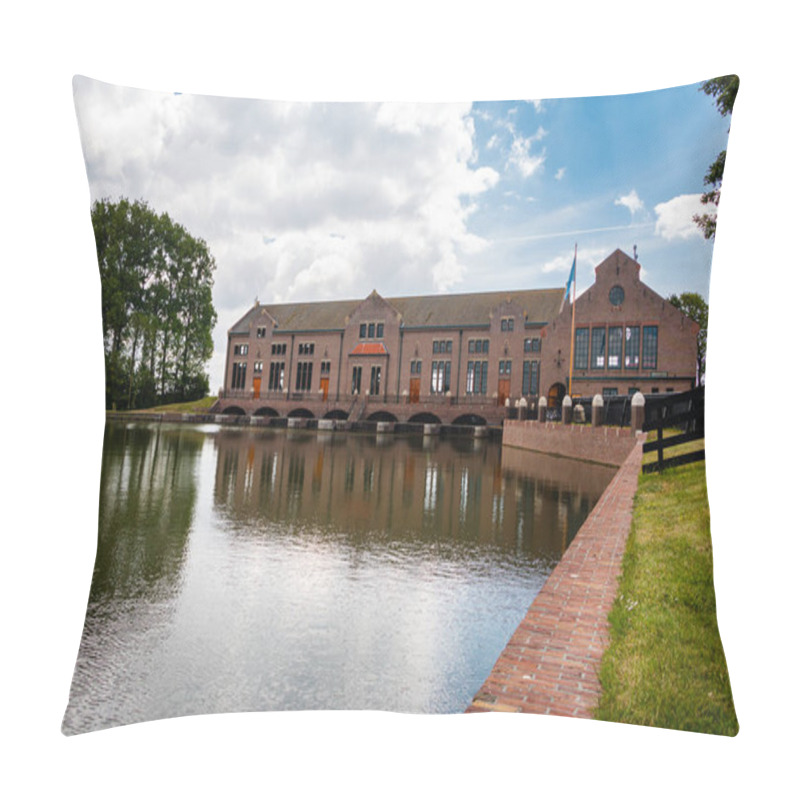 Personality  Lemmer, Province Friesland The Netherlands 05-20-2020, Image Of The Wouda Pumping Station On The IJsselmeer, The Largest Steam Pumping Station In The World, The Pumping Station Was Opened In 1920 Pillow Covers