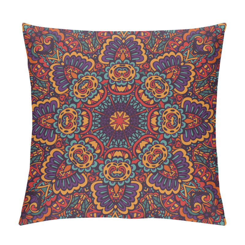 Personality  Vector Illustration Of Boho Oriental Indian Kerchief Ornament Pillow Covers