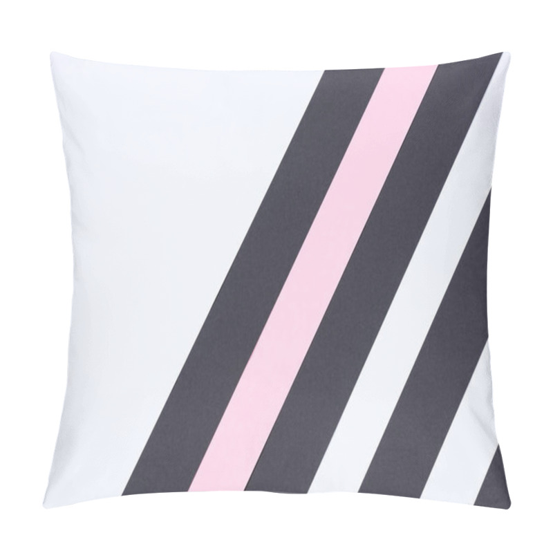 Personality  Striped Modern White, Pink And Black Abstract Background With Copy Space Pillow Covers