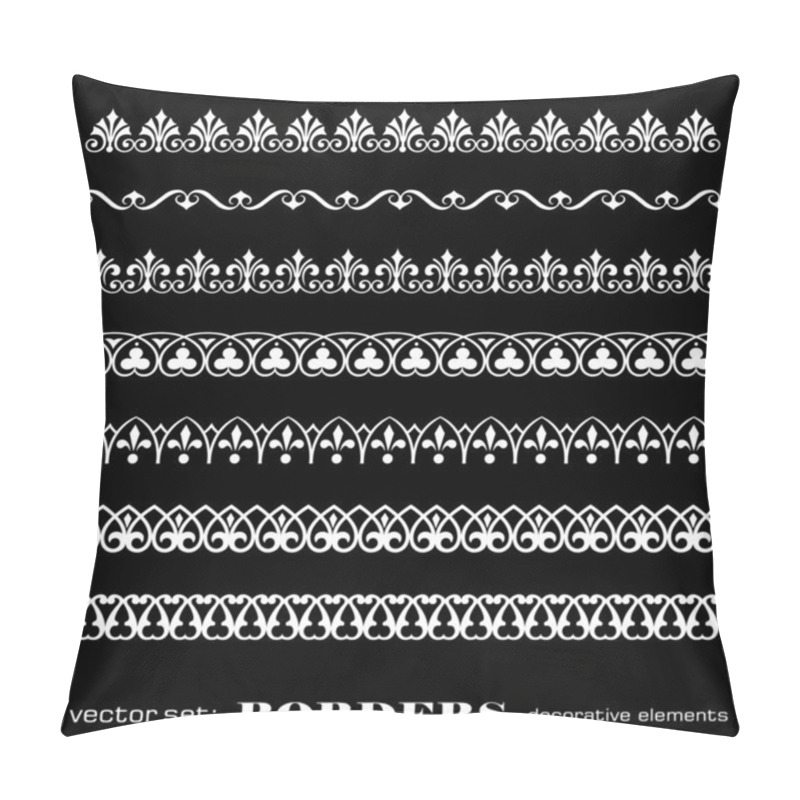 Personality  Decorative Borders Isolated On Black Background - Set 3 Pillow Covers