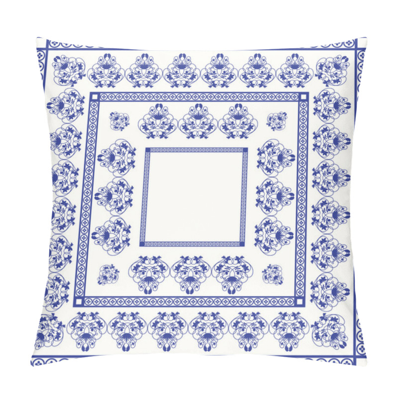 Personality  Mediterranean Traditional Blue And White Tile Pattern.  Pillow Covers