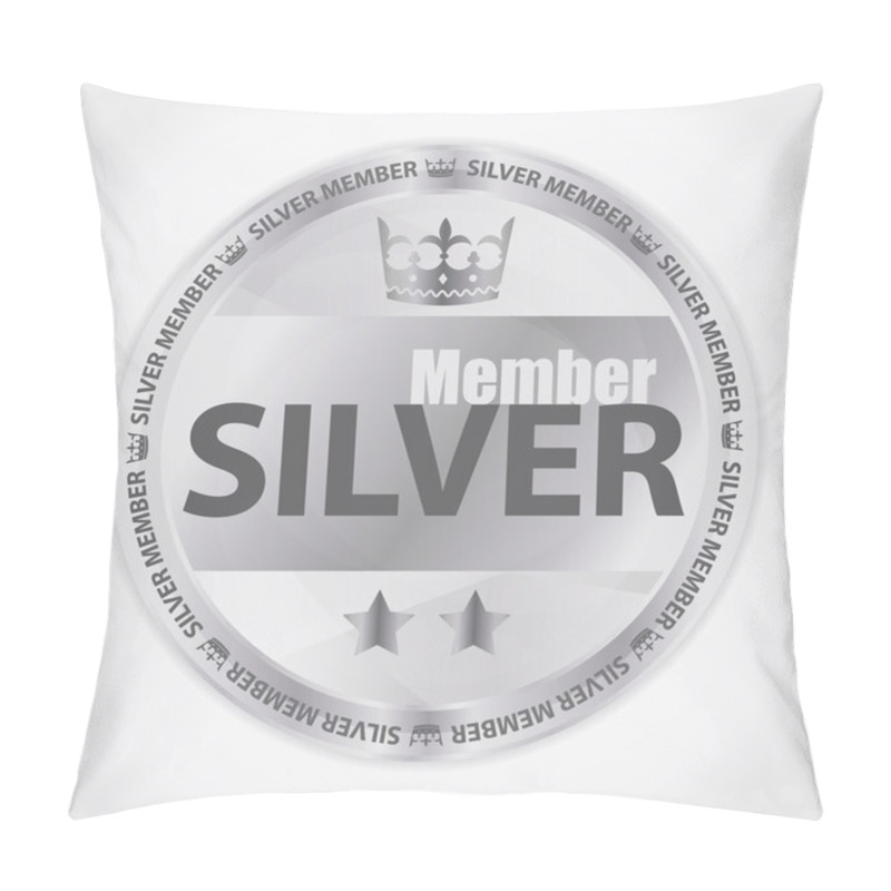 Personality  Silver Member Badge With Royal Crown And Two Stars Pillow Covers