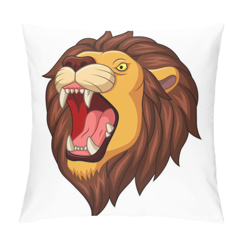 Personality  Cartoon Angry Lion Head Mascot Pillow Covers