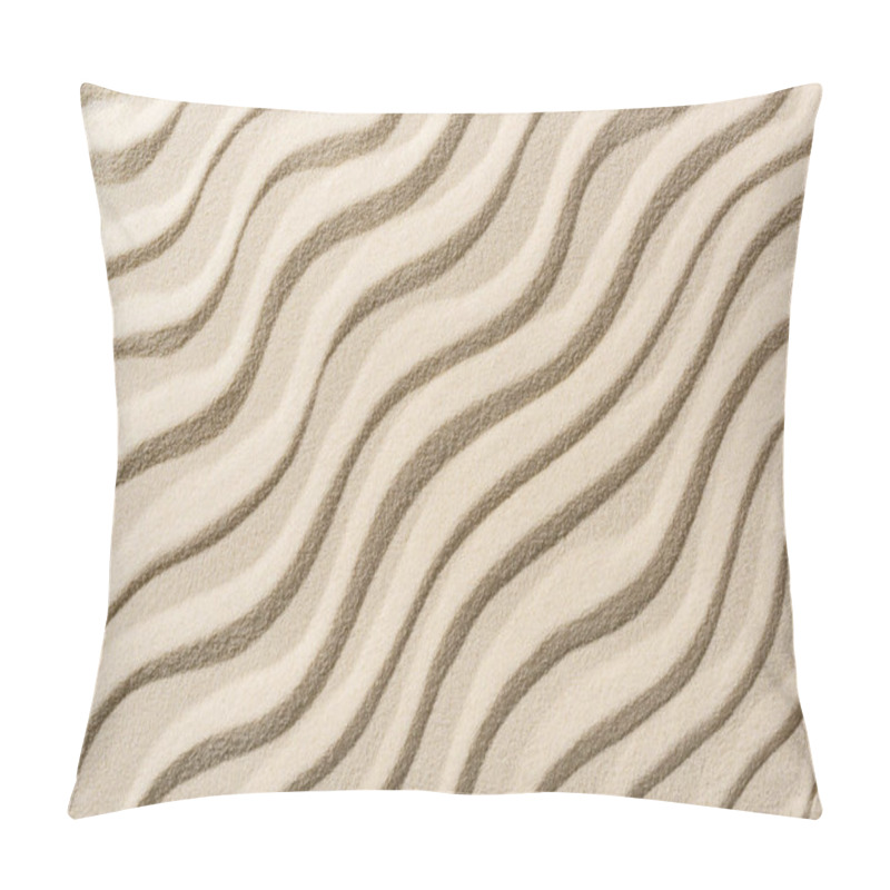 Personality  Top View Of Beige Sandy Backdrop With Smooth Waves Pillow Covers