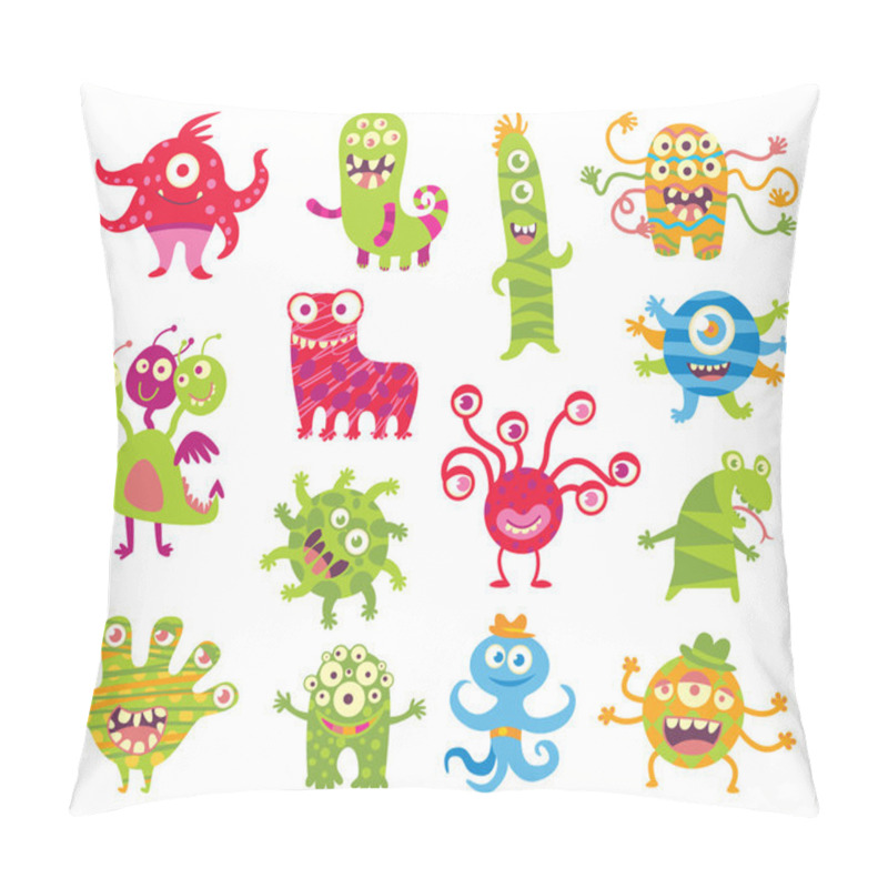 Personality  Set Of Funny Little Monsters Pillow Covers