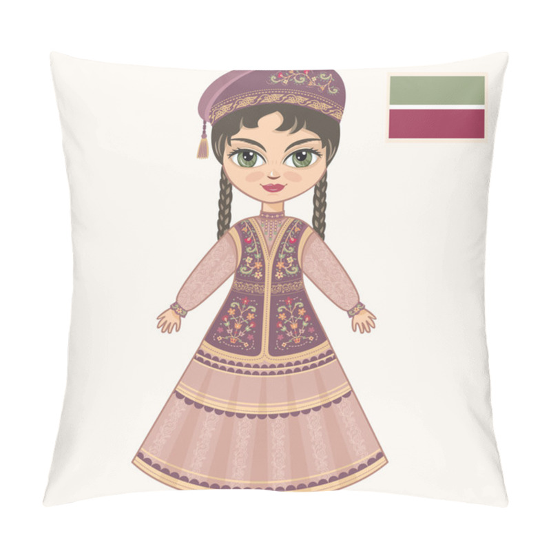 Personality  The Girl In Tatar Dress. Historical Clothes. Tatarstan Pillow Covers