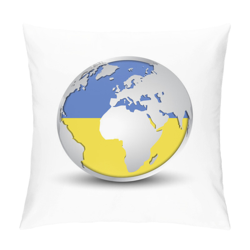 Personality  Ukraine Flag In Glossy Globe Pillow Covers