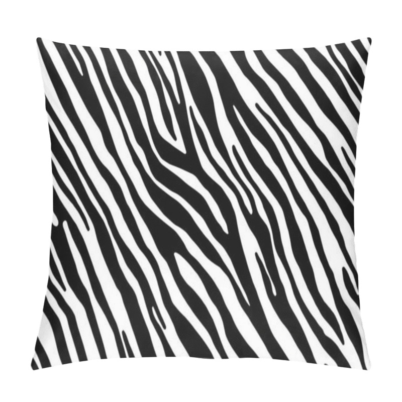 Personality  Full Seamless Wallpaper For Zebra And Tiger Stripes Animal Skin Pattern. Black And White Design For Textile Fabric Printing. Fashionable And Home Design Fit. Pillow Covers