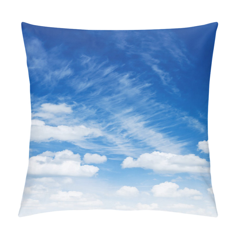 Personality  Cumulus And Cirrus Clouds On A Blue Sky Pillow Covers