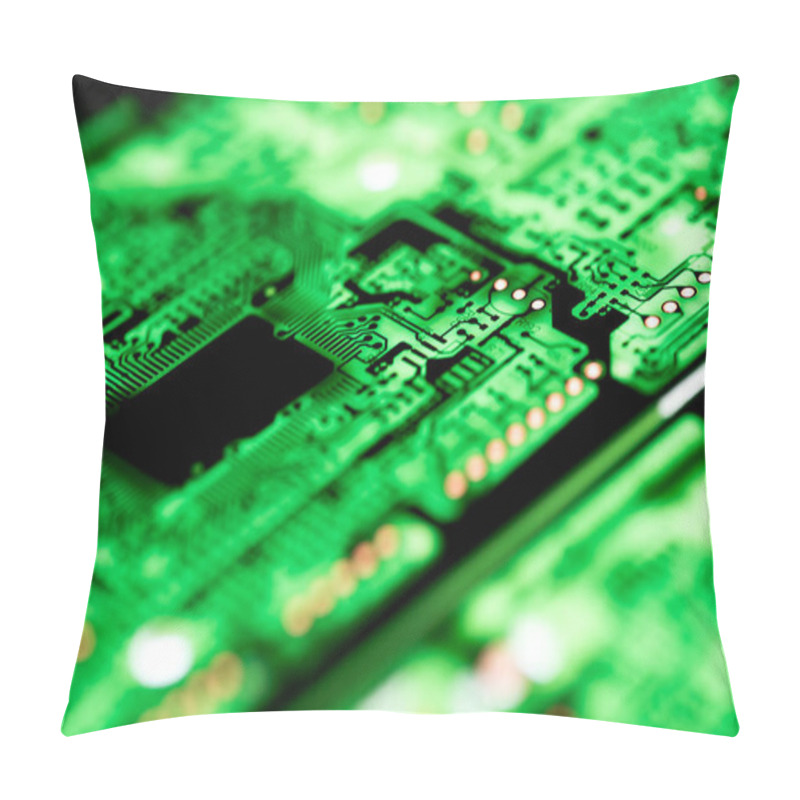 Personality  Abstract, Close Up Of Circuits Electronic On Mainboard Technology Computer Background  (logic Board,cpu Motherboard,Main Board,system Board,mobo) Pillow Covers