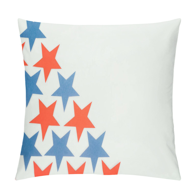 Personality  Top View Of Arranged Stars Isolated On Grey, Presidents Day Concept Pillow Covers