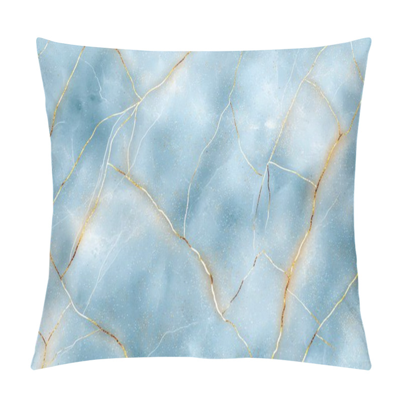 Personality  Elegant Blue And Gold Marble Texture With Natural Veins, Perfect For Backgrounds, Invitations, Or Digital Design Projects. Pillow Covers