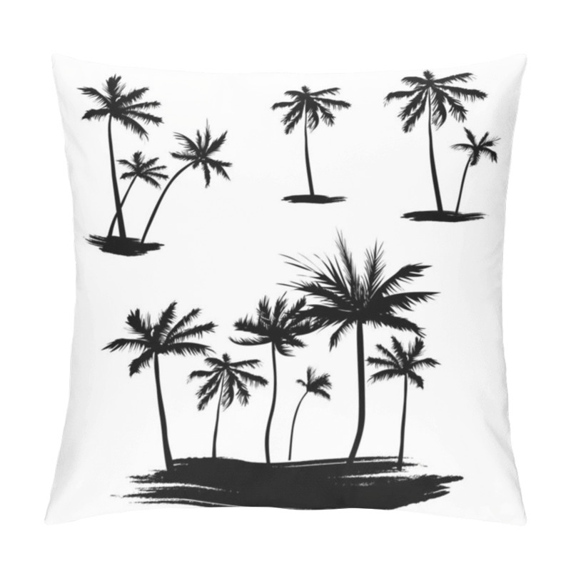 Personality  Seasonal Summer Pattern With Paradise Iceland, Palm Trees & Blue River Repeating On Desert Map Background. Vector Illustration Pillow Covers